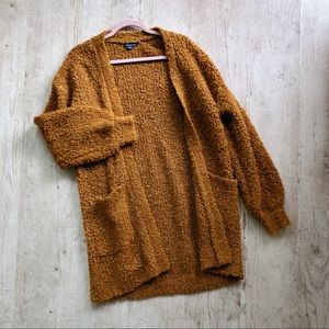 A.E. Mustard Boucle knit cardigan sweater chunky